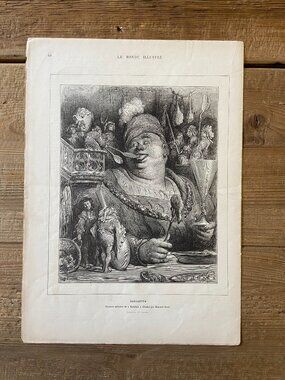 Gustave Dore, Antique Newspaper, Le Monde Illustre, Gargantua